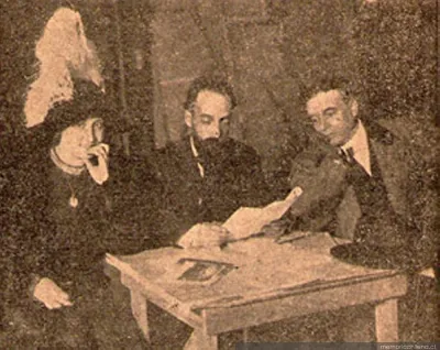 Manuel Magallanes Moure leyendo su drama La Batalla — 1900 | Chile de Ayer