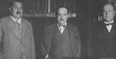 Primera Junta de Gobierno de la República Socialista: Carlos Dávila, Nolasco Cárdenas y Alberto Cavero, 16 de junio 1932 — 1932 | Chile de Ayer
