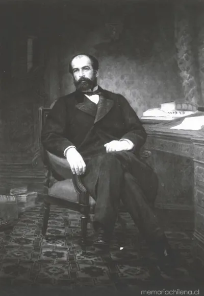 Federico Errázuriz Zañartu en escritorio con documentos — 1900 | Chile de Ayer