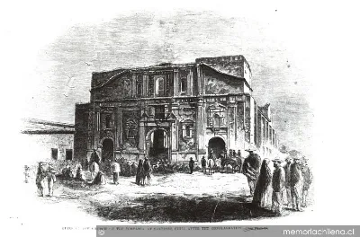 Ruinas de la Iglesia de la Compañía de Santiago después del incendio — 1900 | Chile de Ayer