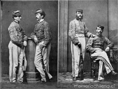 Oficiales bolivianos, hacia 1880 — 1879 | Chile de Ayer