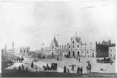Plaza de Armas de Santiago, hacia 1830 — 1830 | Chile de Ayer