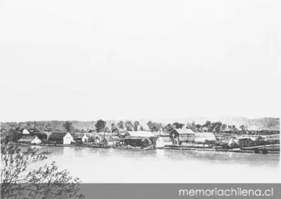Isla Teja, panorama 1 en 1875 — 1875 | Chile de Ayer