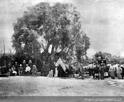 Tienda de campaña del ministro de Guerra y Marina José Francisco Vergara, hacia 1880 — 1880 | Chile de Ayer