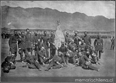Oficiales del Batallón Nº1 de Coquimbo, hacia 1880 — 1880 | Chile de Ayer