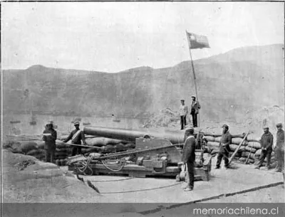 Artillería chilena en Pisagua, 1879 — 1879 | Chile de Ayer