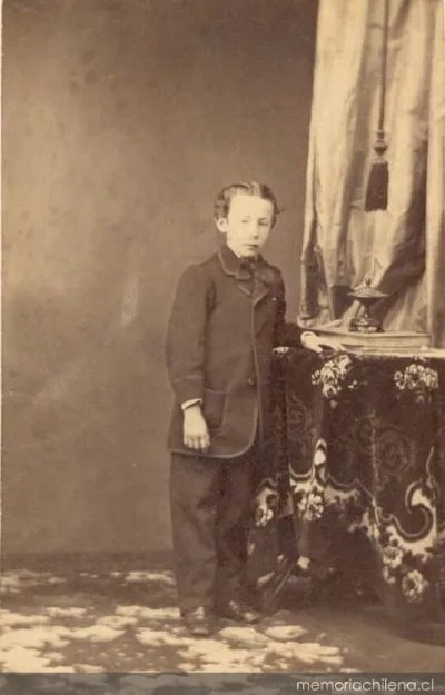 José Toribio Medina, retrato de cuerpo entero de niño, hacia 1860 — 1860 | Chile de Ayer
