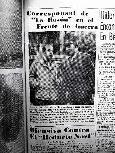 Vicente Huidobro como corresponsal en la Segunda Guerra Mundial