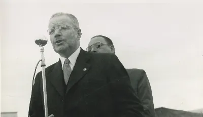 Carlos Ibáñez del Campo durante su campaña electoral