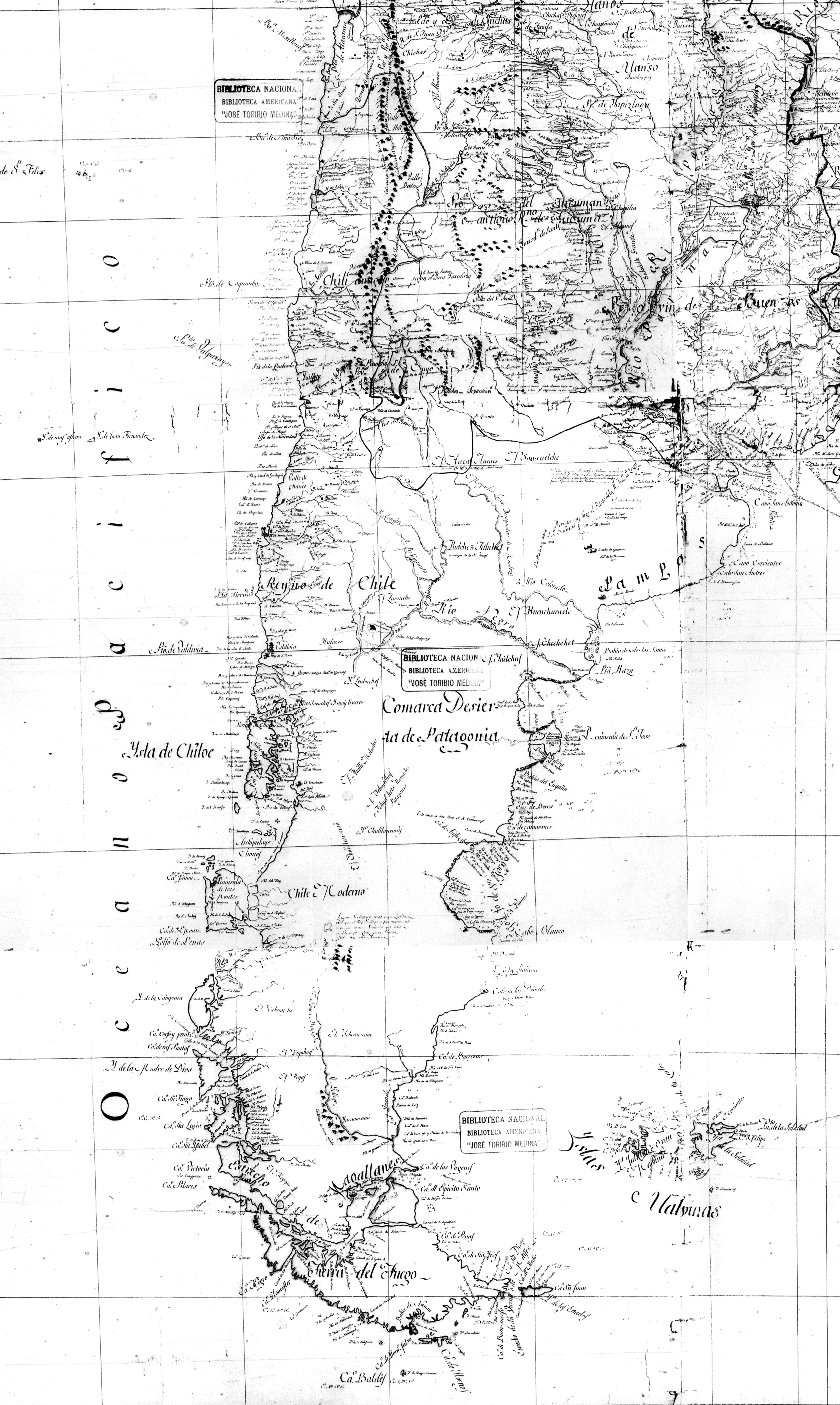 Reino de Chile según Agustín Ibáñez y Bojons, 1800
