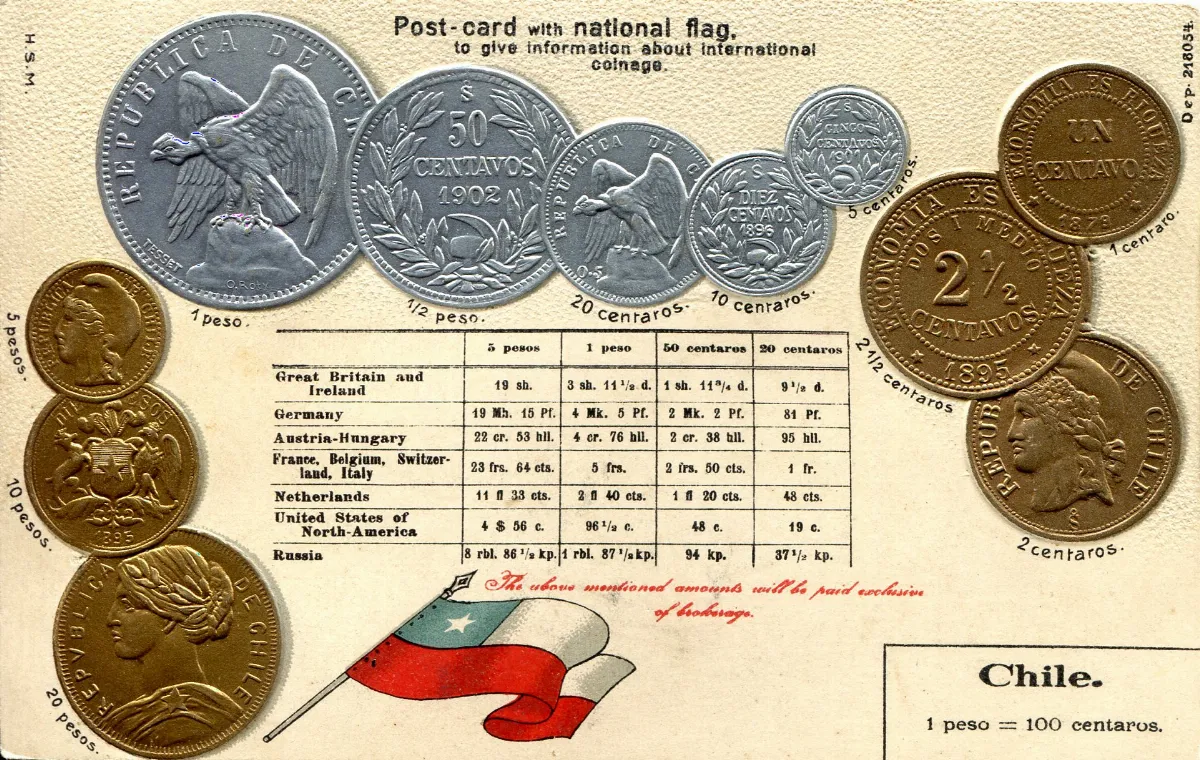 Numismatic postcard from the early 1900's - Chile — 1900 | Chile de Ayer