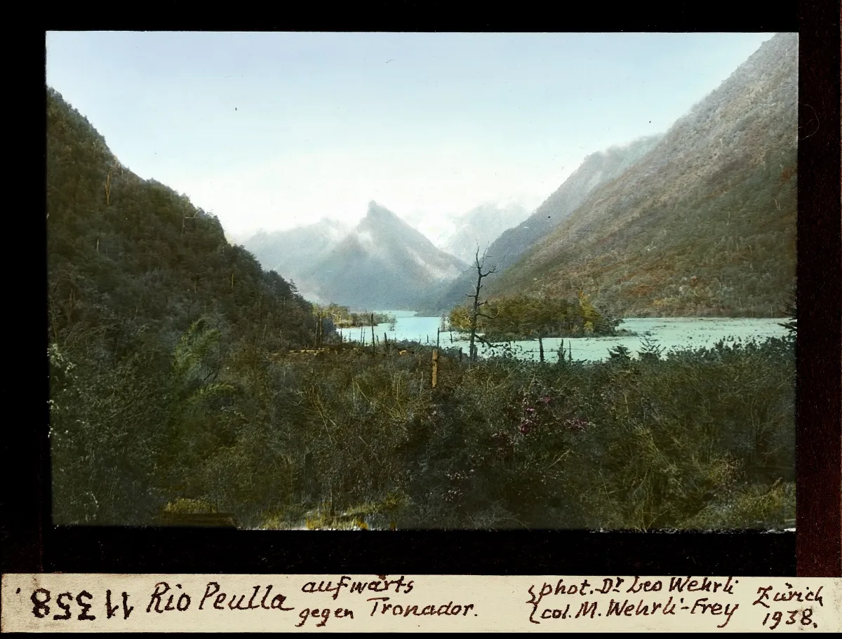 Rio Peulla aufwärts, gegen Tronador — Puerto Montt — 1938 | Chile de Ayer