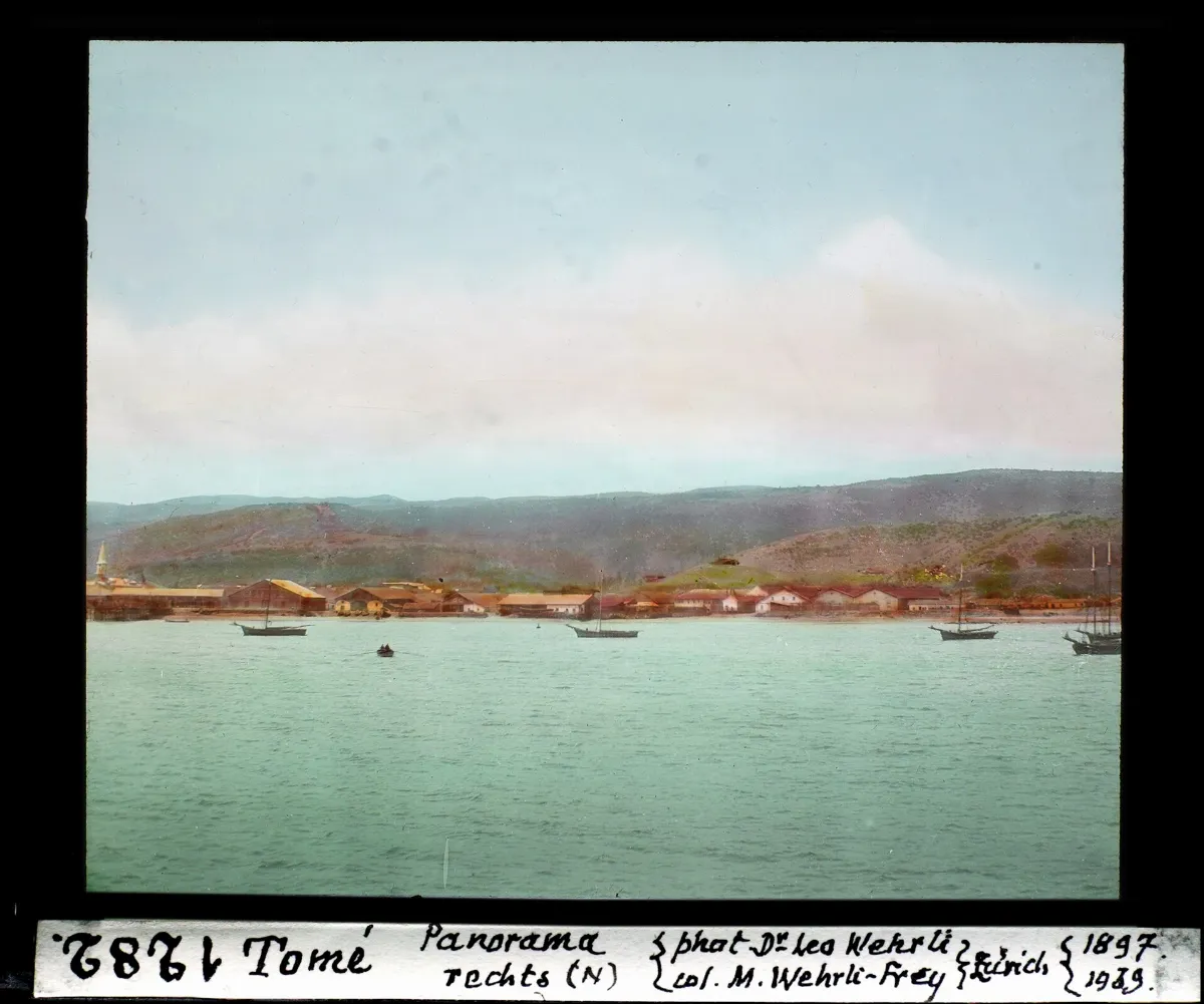 Tomé, Panorama rechts (Nord) — Concepción — 1897 | Chile de Ayer