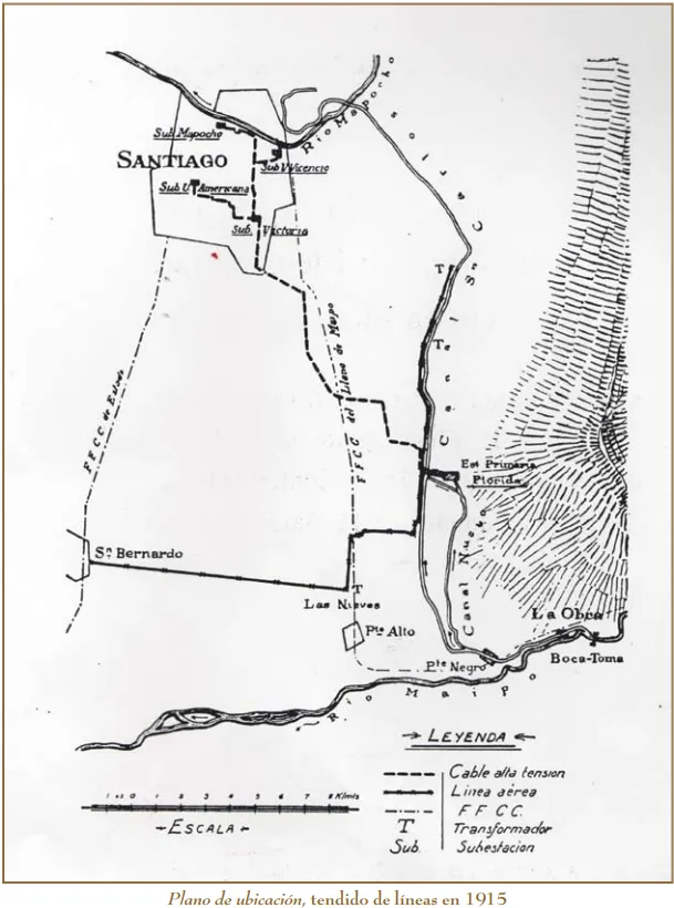 Canal La Florida plano de ubicación, 1915 — 1915 | Chile de Ayer