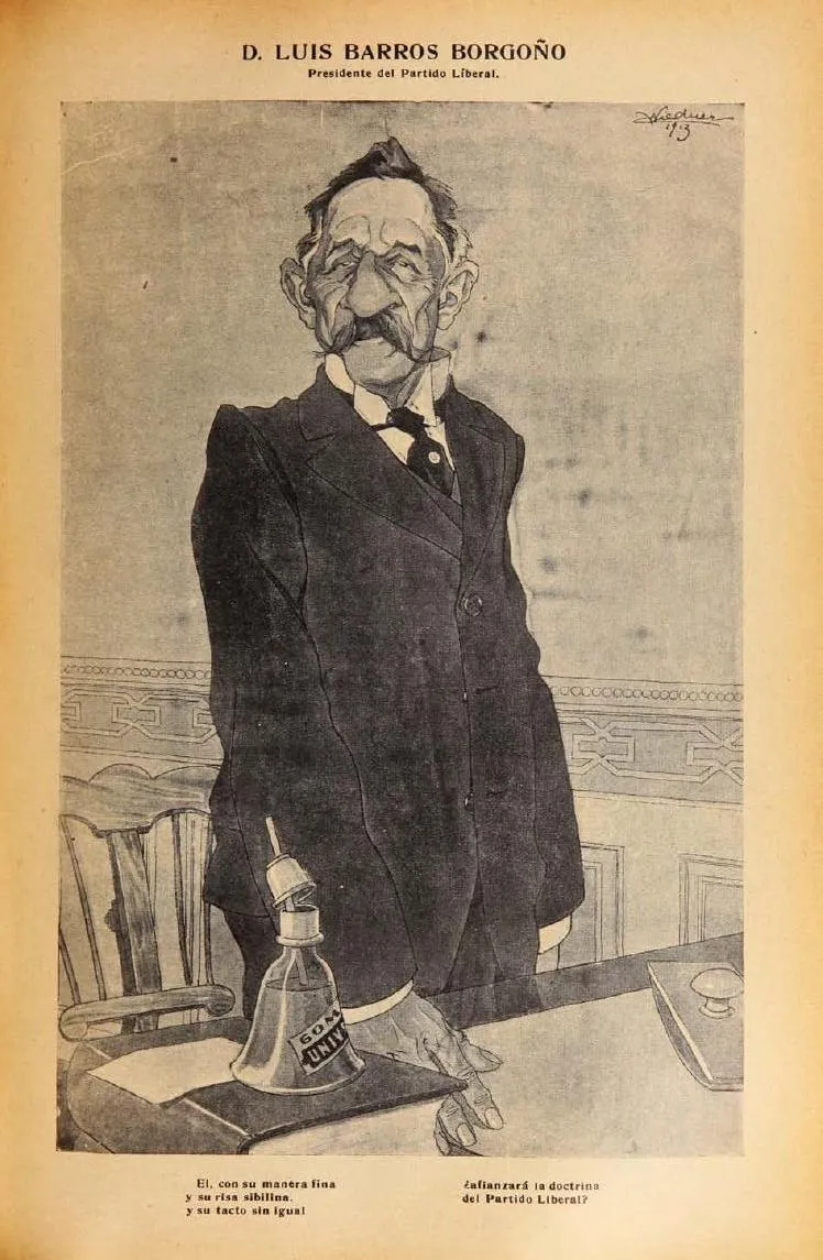 Caricatura de Barros Borgoño — Arica — 1913 | Chile de Ayer
