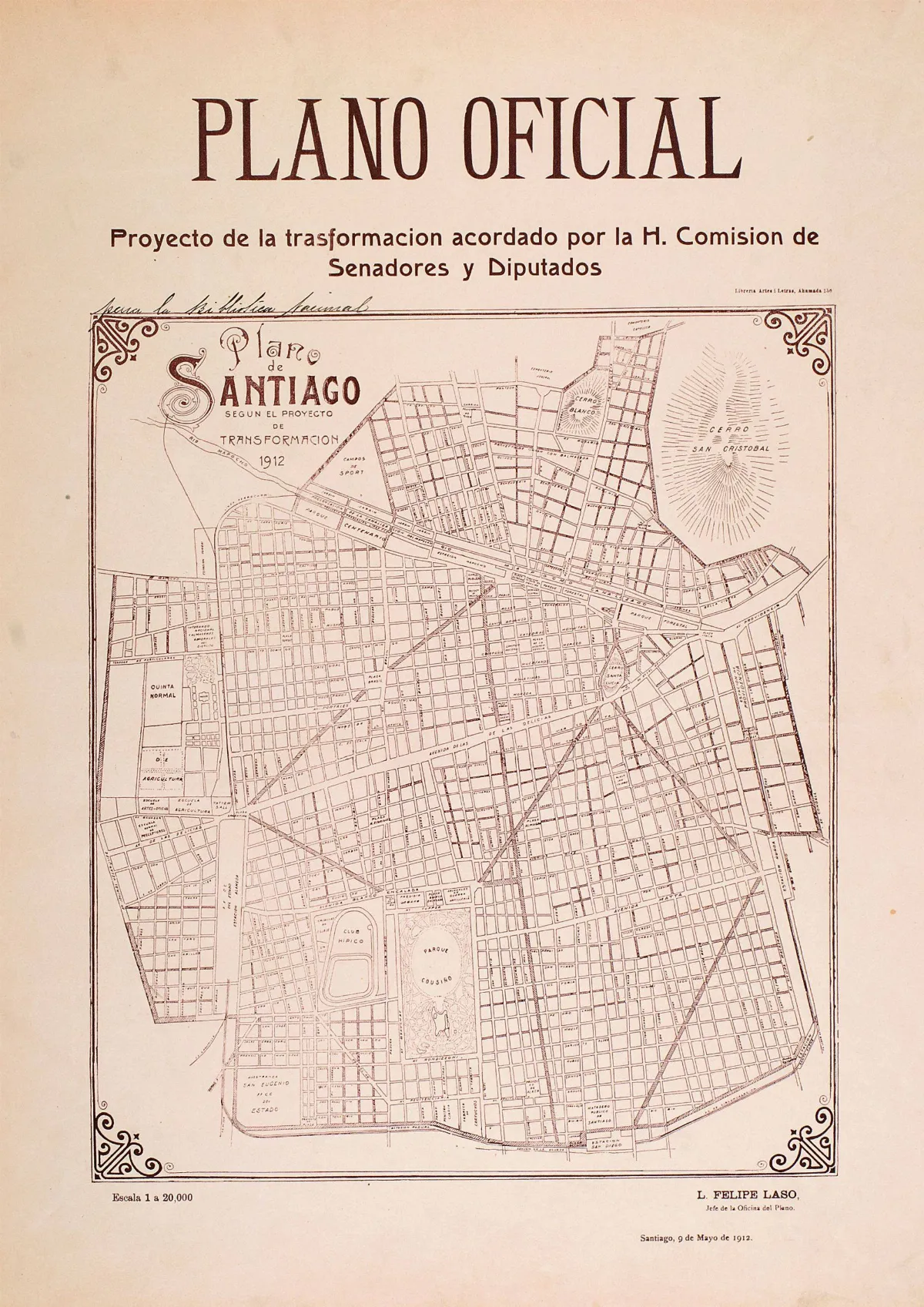 Plano de Santiago de Chile 1912 — Santiago — 1912 | Chile de Ayer