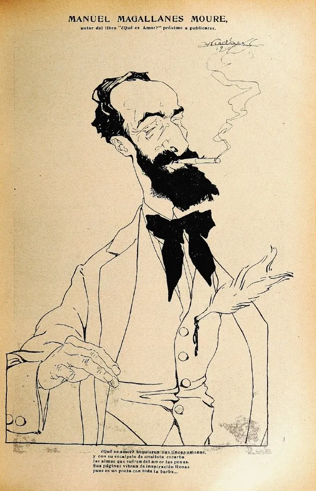 Caricatura Magallanes Moure 1914 — Punta Arenas — 1914 | Chile de Ayer