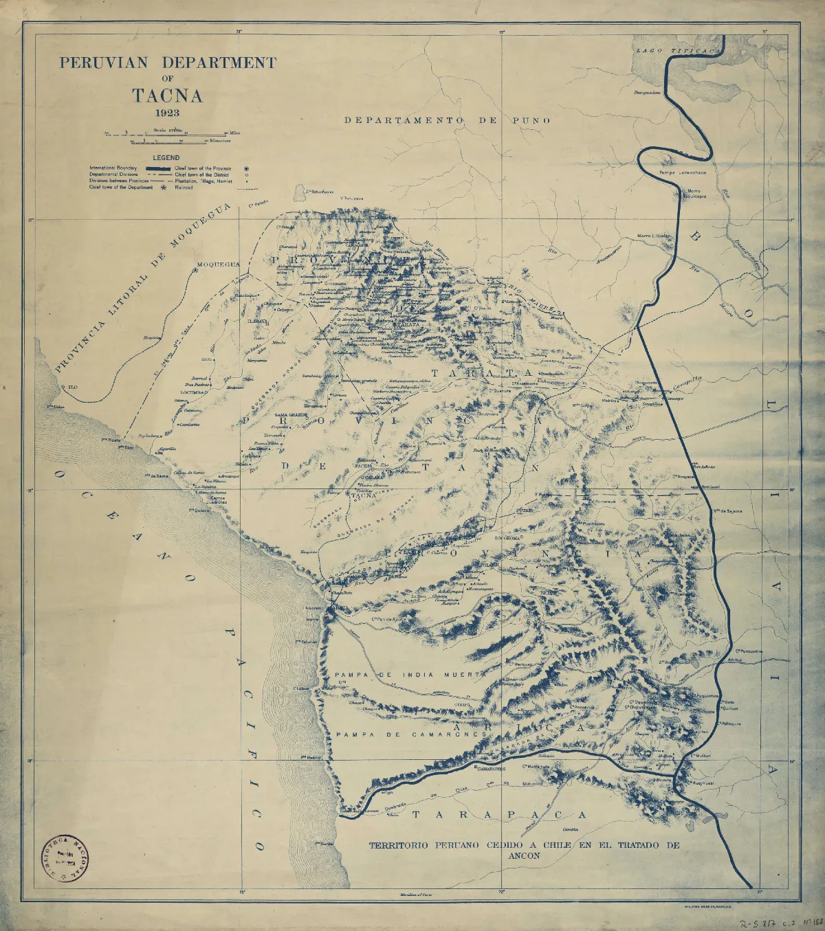 Peruvian Department of Tacna (1923) — Arica — 1923 | Chile de Ayer