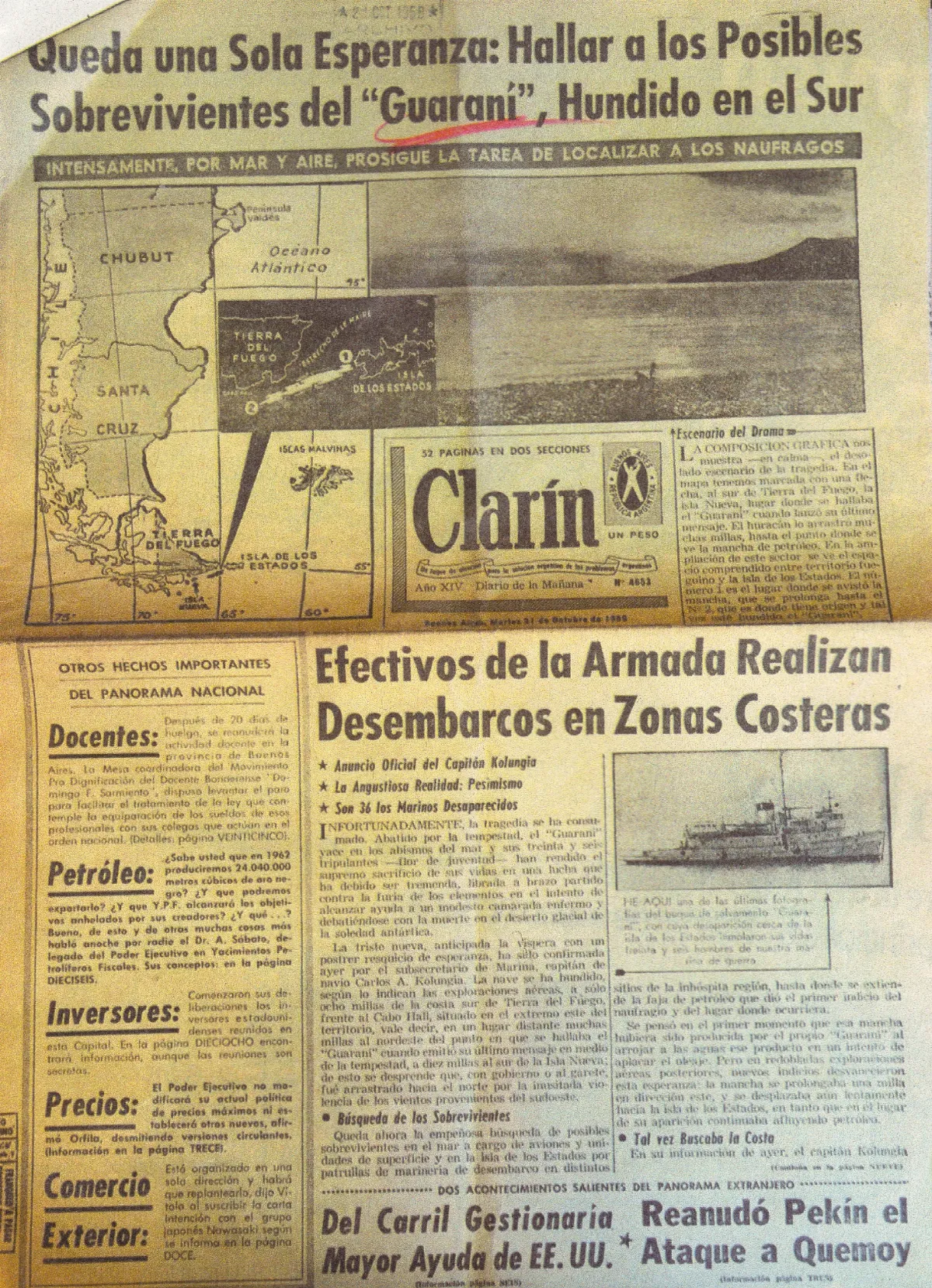 ARAGuarani-newspaper-clarin — 1958 | Chile de Ayer