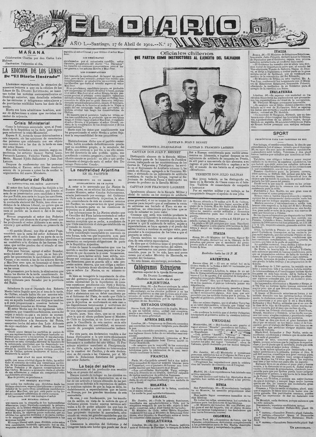 El Diario Ilustrado 27 abril 1902 — 1902 | Chile de Ayer
