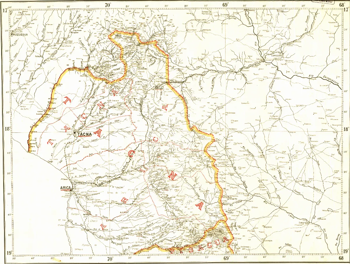 Mapa de Chile, 1929 — Arica — 1929 | Chile de Ayer