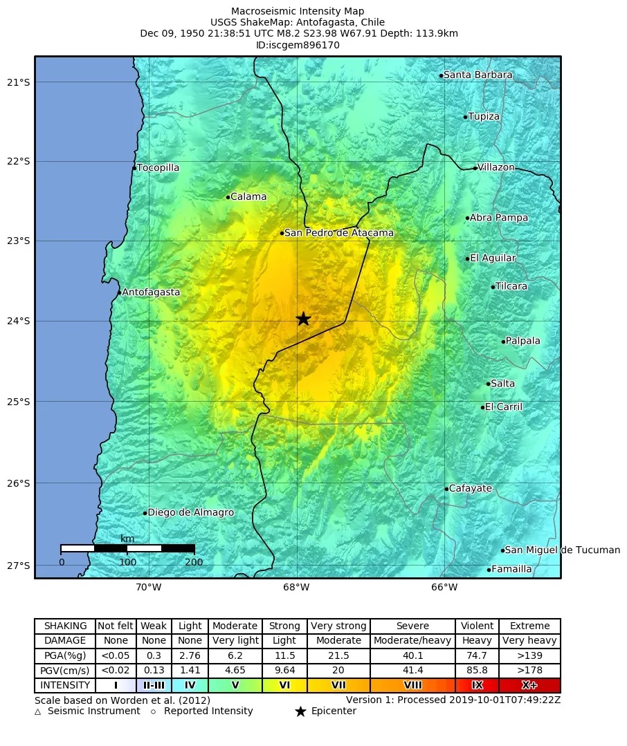 1950 Calama earthquake — 1950 | Chile de Ayer
