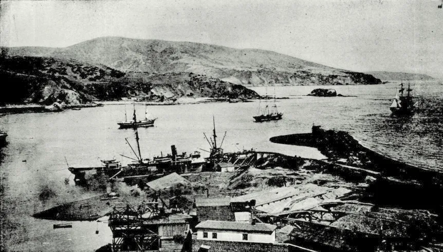 Cancha de Metales de la Cia Explotadora Lota y Coronel 1903 — 1903 | Chile de Ayer