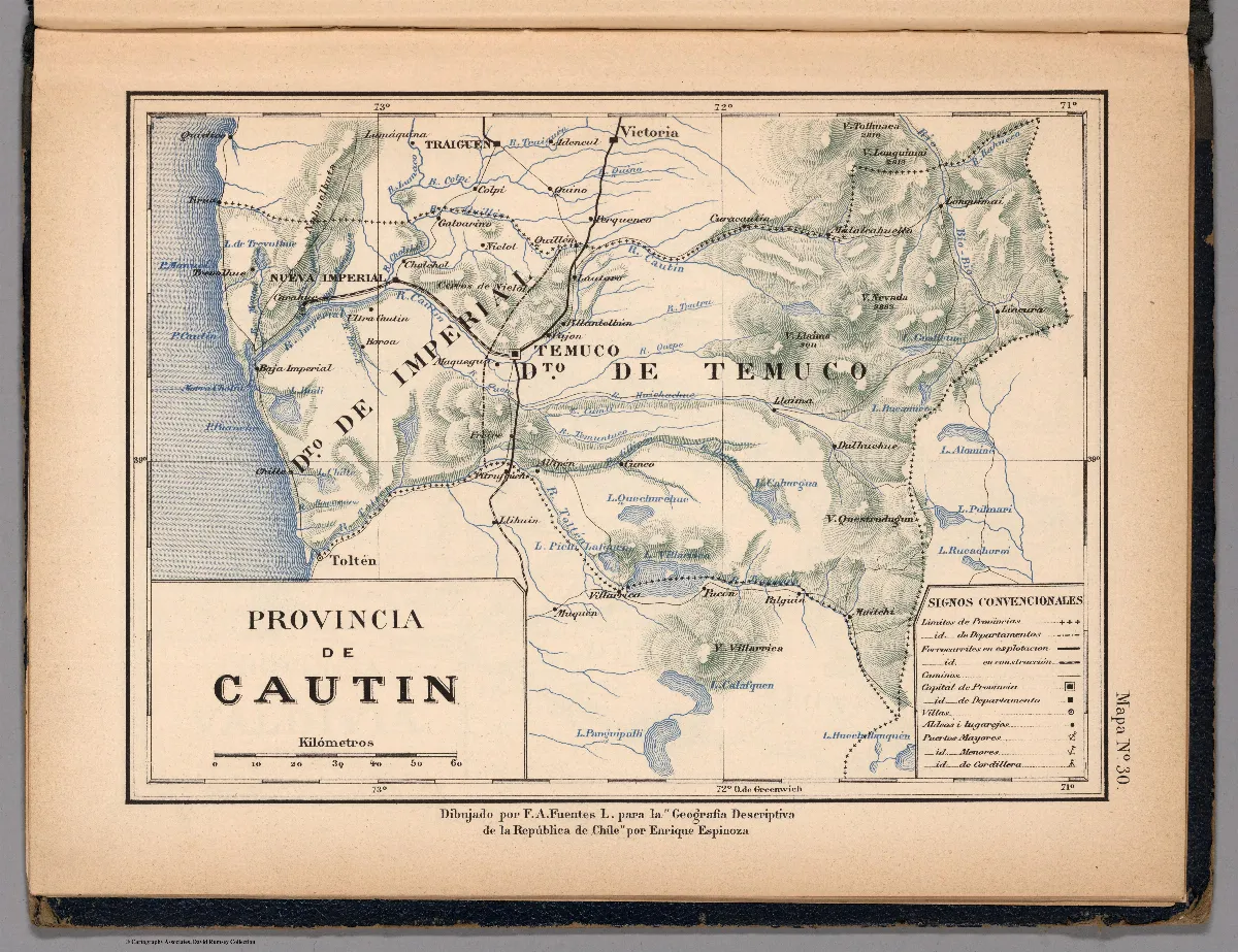 Mapa No. 30. Provincia de Cautin-7930037 — Temuco — 1903 | Chile de Ayer