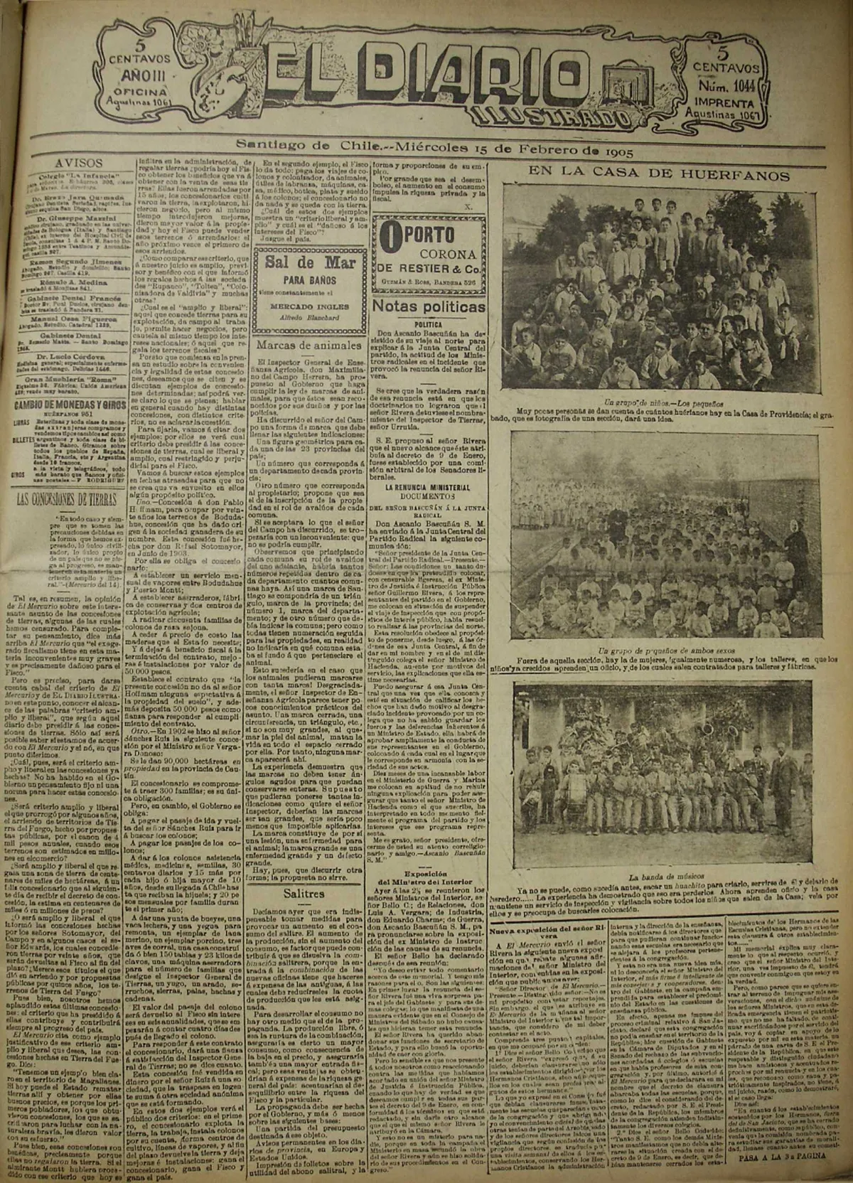 Diario Ilustrado, 15 febrero 1905 — 1905 | Chile de Ayer