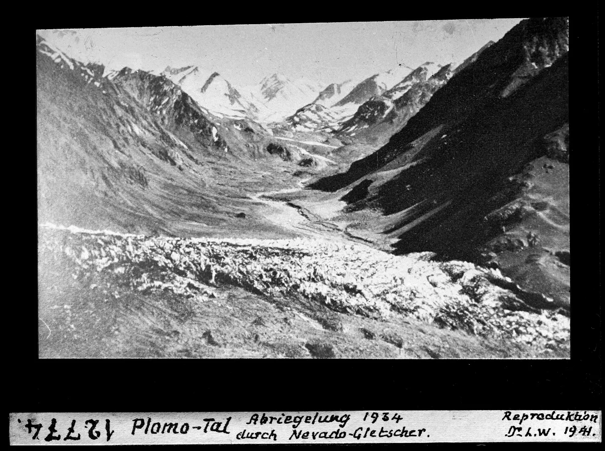Plomo-Tal, Abriegelung 1934 durch Nevado-Gletscher — 1941 | Chile de Ayer