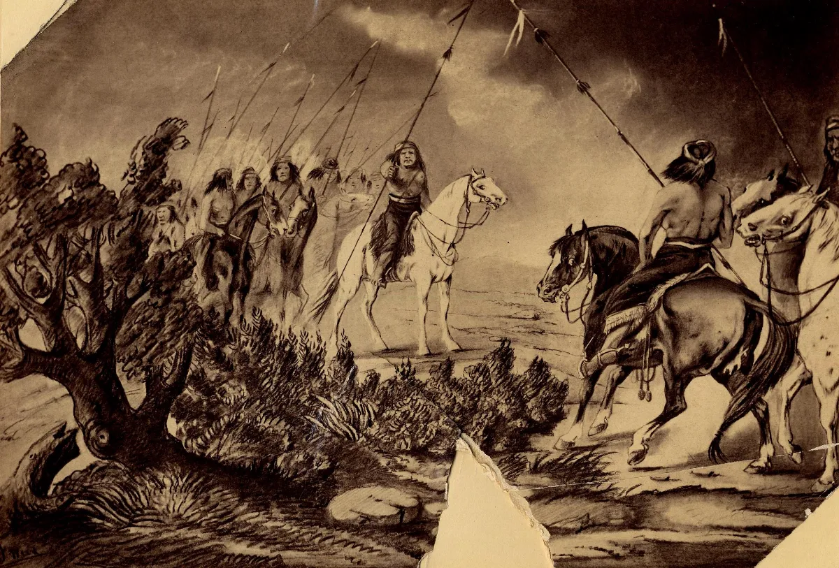 Combate entre caciques mapuches — Temuco — 1880 | Chile de Ayer