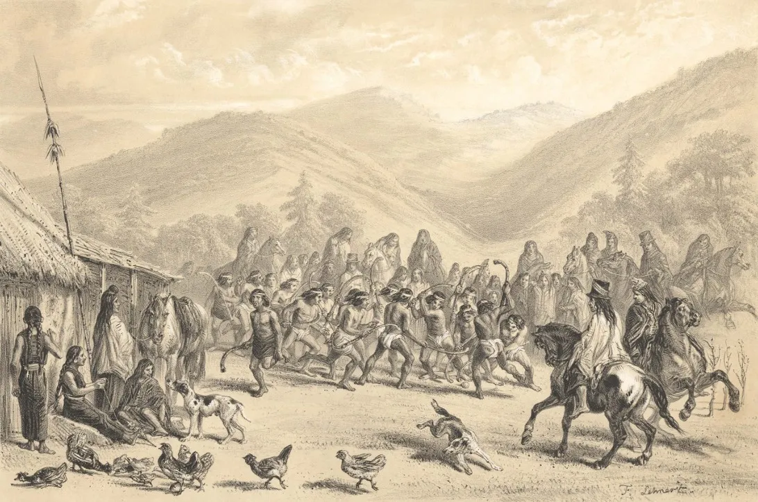 Juego de chueca — Temuco — 1854 | Chile de Ayer