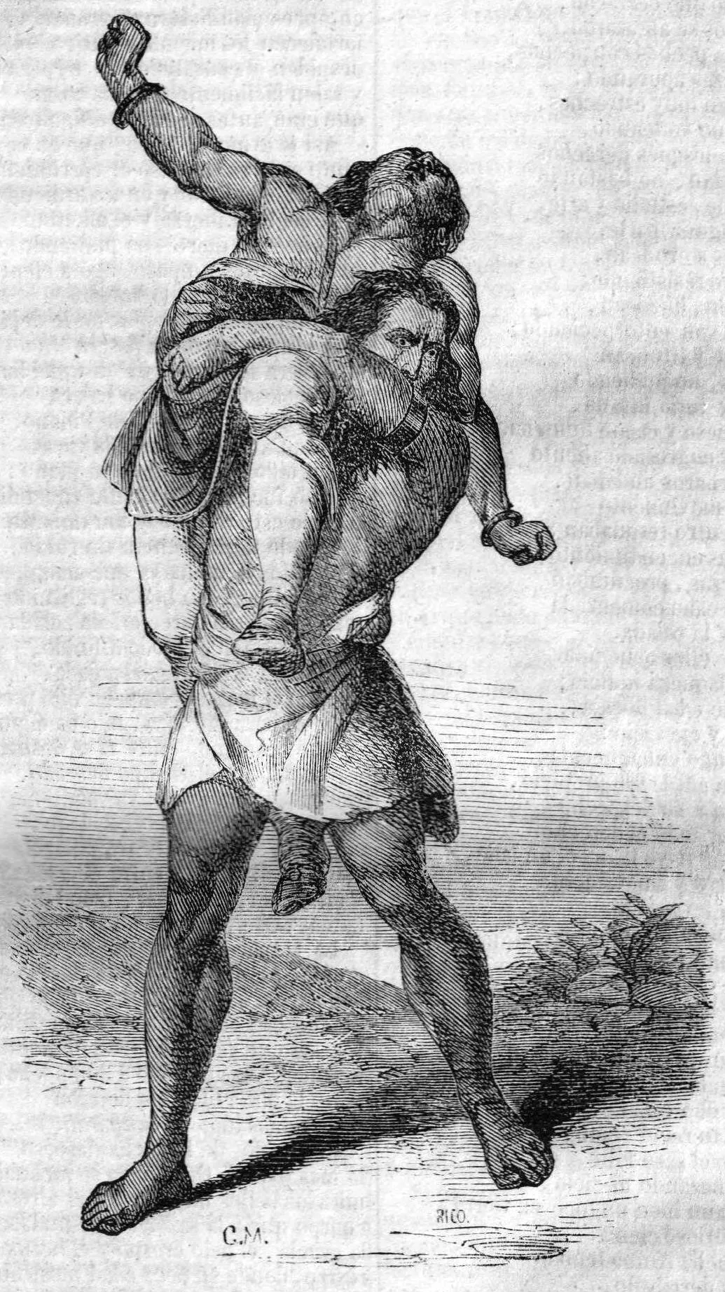Lucha entre Rengo y Cayeguan — Temuco — 1884 | Chile de Ayer