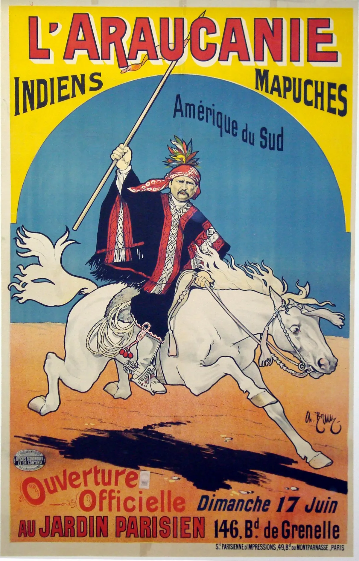 Mapuche french-poster 1900 — Temuco — 1900 | Chile de Ayer