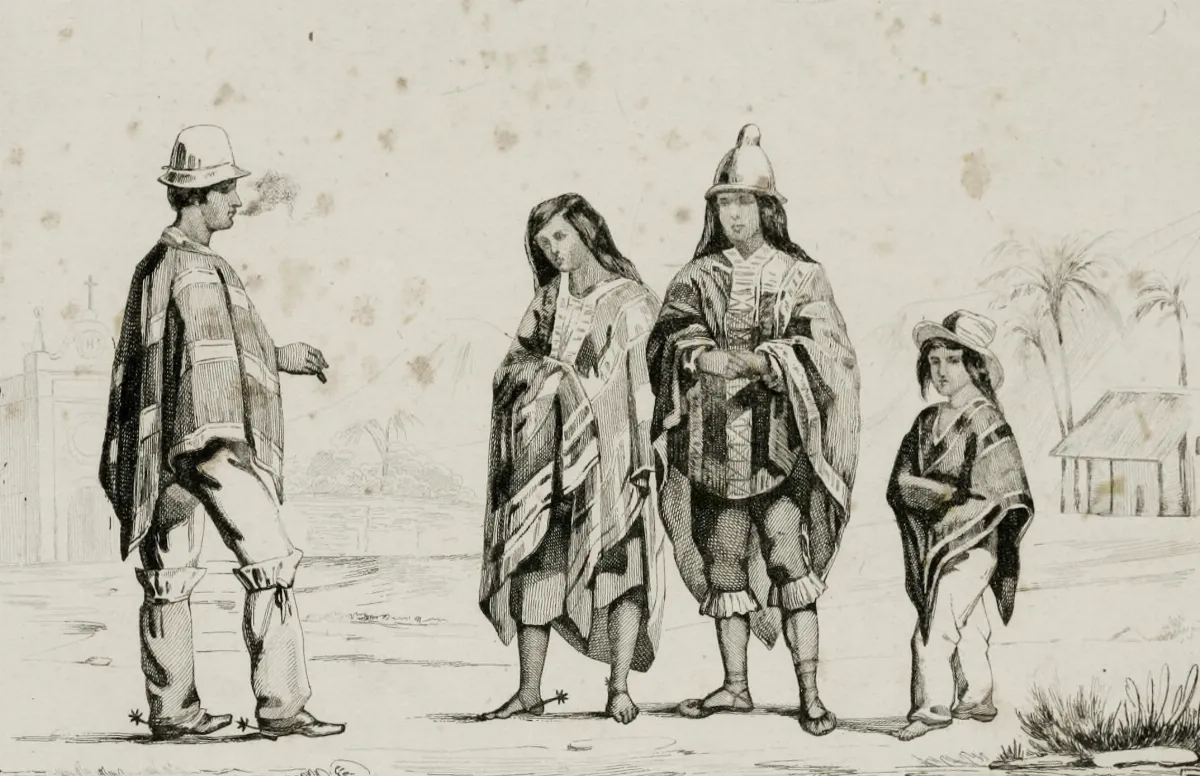 Trages del Pueblo Chileno — Temuco — 1839 | Chile de Ayer