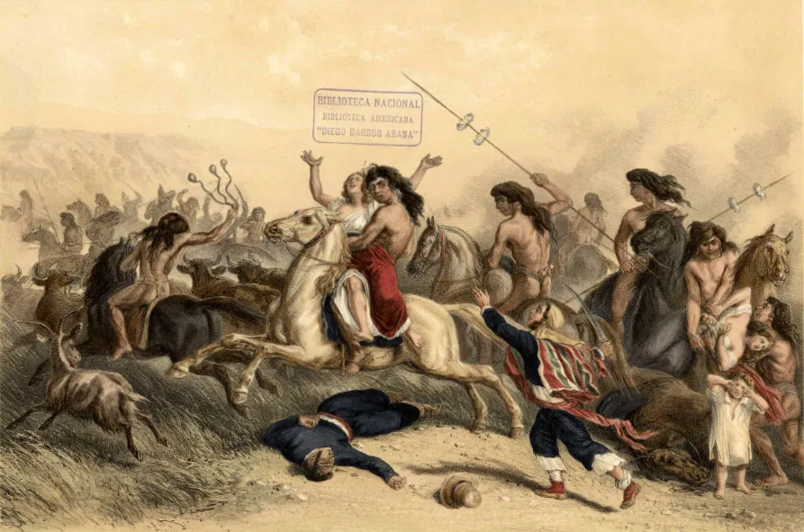 Malón Atlas de la historia física y política de Chile — Temuco — 1854 | Chile de Ayer