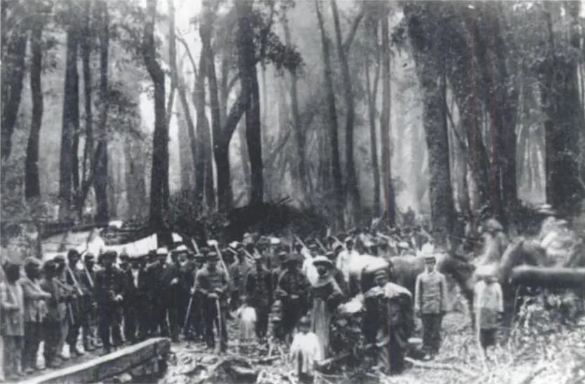 Tropas de Cornelio Saavedra en la Araucanía — Temuco — 1850 | Chile de Ayer