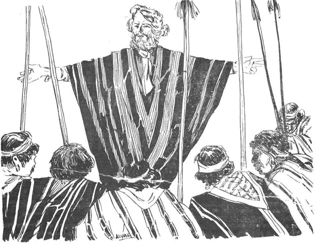 Orélie Antoine de Tounens con mapuches — Punta Arenas — 1935 | Chile de Ayer
