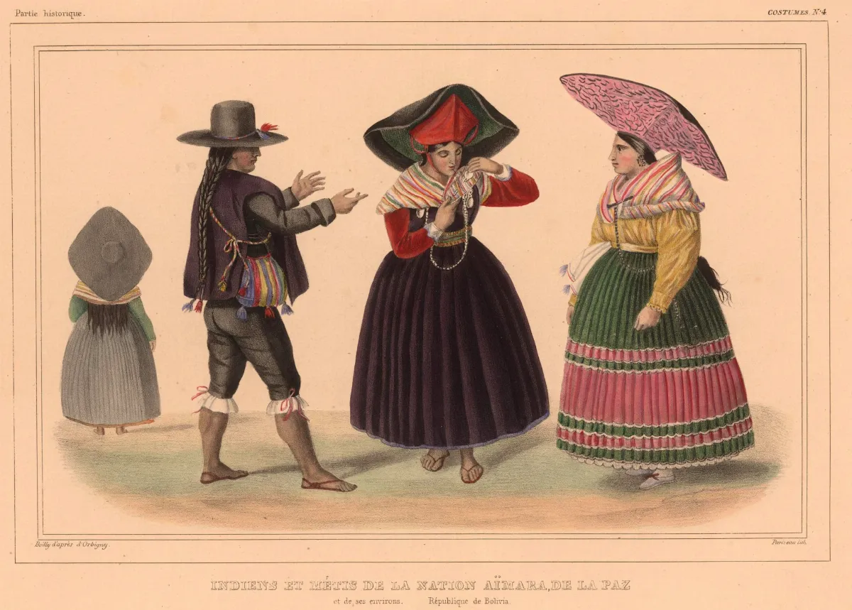 Indiens et métis de la nation Aïmara, de La Paz et de ses environs. République de Bolivia. — 1844 | Chile de Ayer