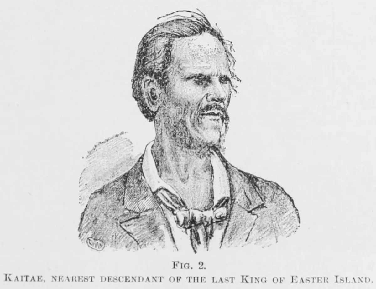 Kaitae, Nearest Descendant of the Last King of Easter Island, 1891 — Isla de Pascua — 1891 | Chile de Ayer