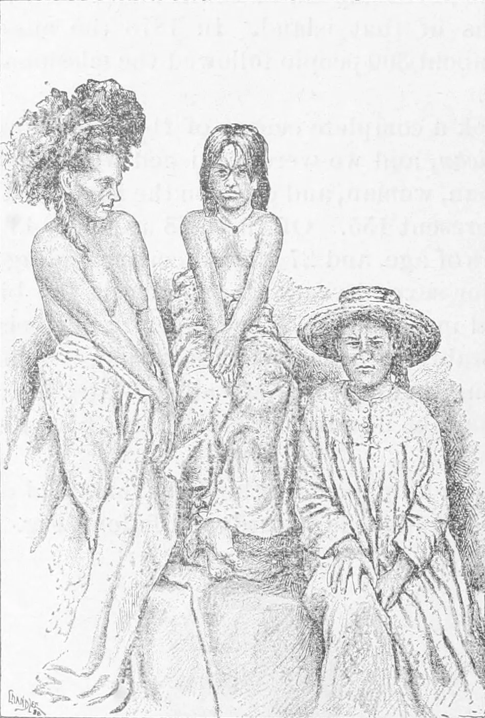 Native Women, Te Pito Te Henua, Or Easter Island by William J. Thomson, published 1891 — Isla de Pascua — 1891 | Chile de Ayer