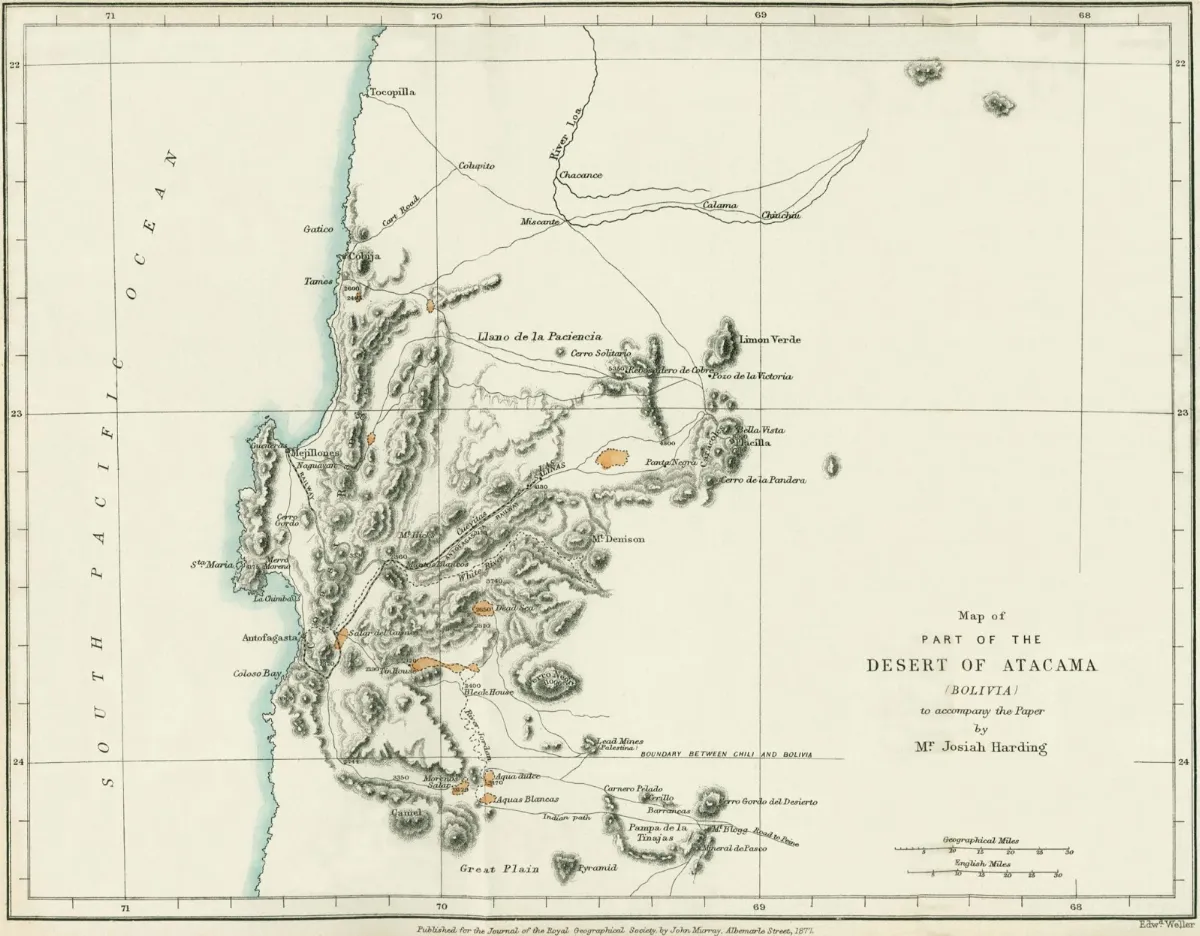 Map Antofagasta Region 1877 — Antofagasta — 1877 | Chile de Ayer