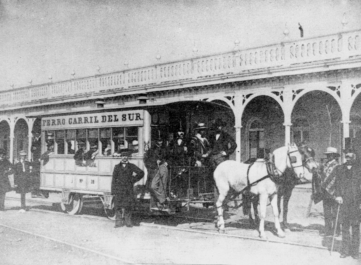 Inauguracion tranvias de sangre Santiago 1858 — Santiago — 1858 | Chile de Ayer
