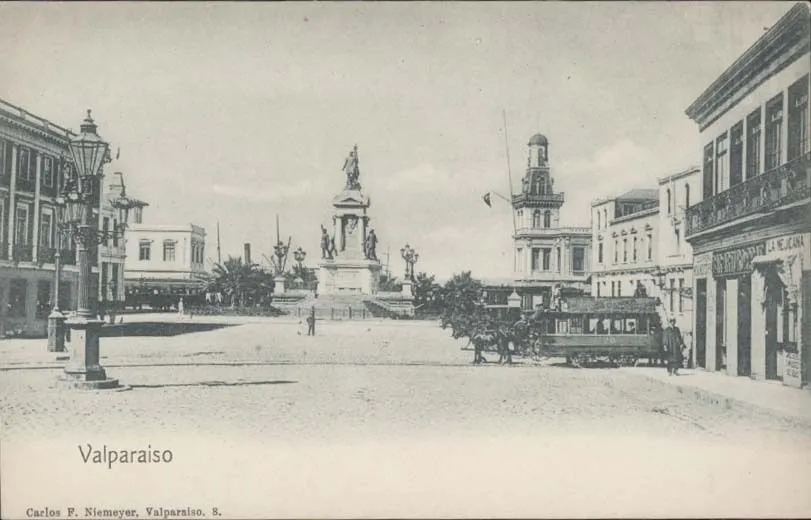 Postal plaza Sotomayor antes del terremoto de 1906, Valparaíso — 1906 | Chile de Ayer