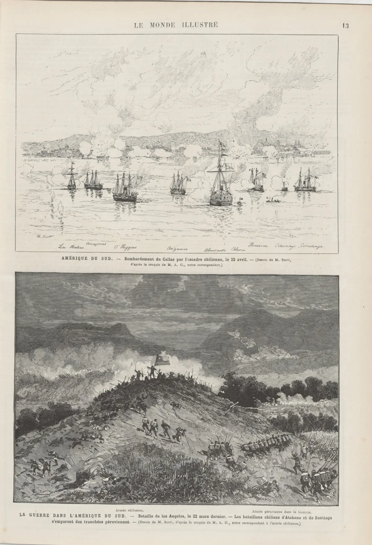 Le Monde illustré - 3 juillet 1880, p. 13 — Arica — 1880 | Chile de Ayer