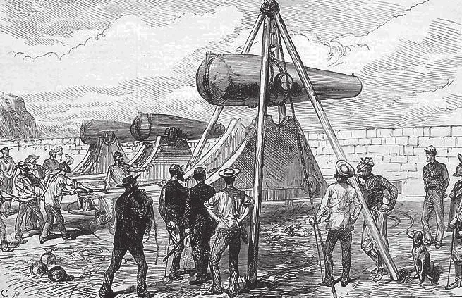 Rodmans Guns installed in Valparaíso in 1879 — 1879 | Chile de Ayer
