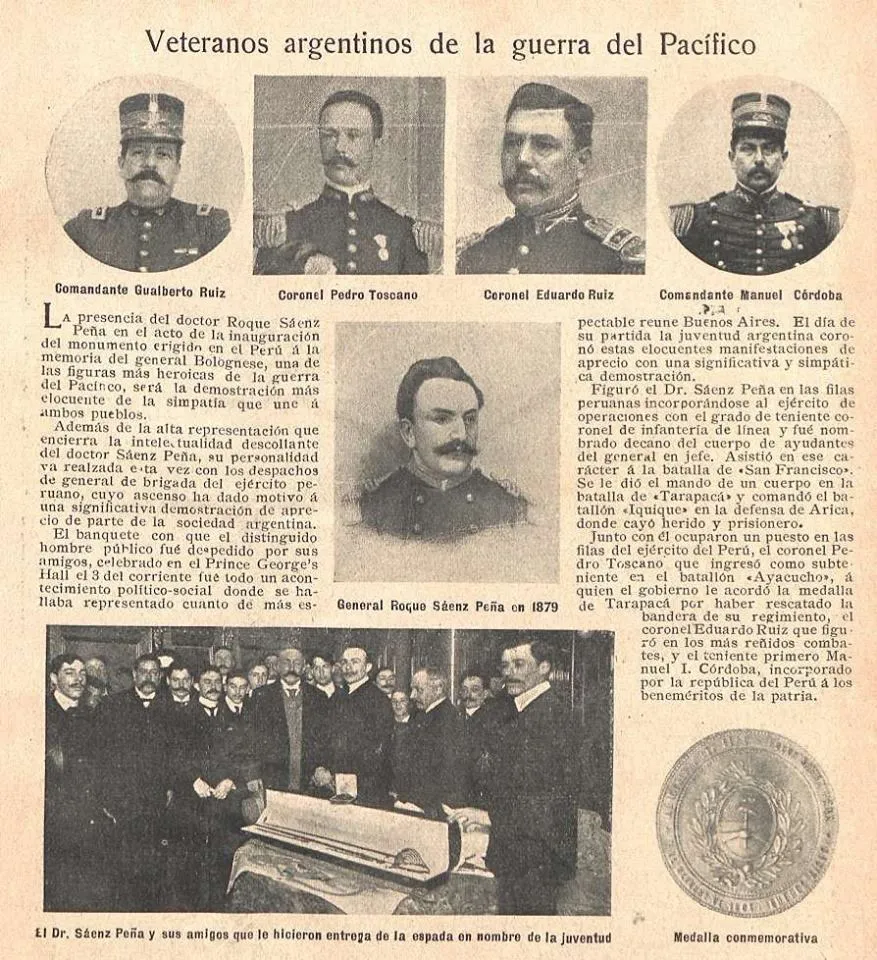 Heroes argentinos de la guerra delpacifico — 1905 | Chile de Ayer