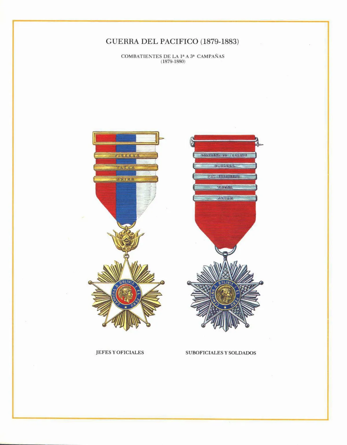 Condecoraciones de Caracter Historico (Guerra del Pacífico, 1879-1884) — 1879 | Chile de Ayer