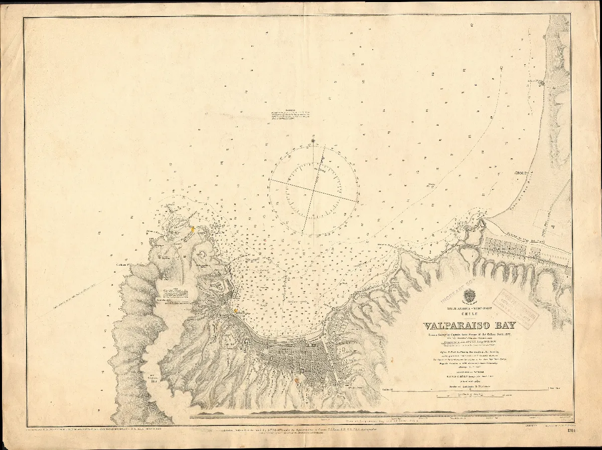 Admiralty Chart No 1314 Valparaiso Bay, Published 1879 — 1879 | Chile de Ayer