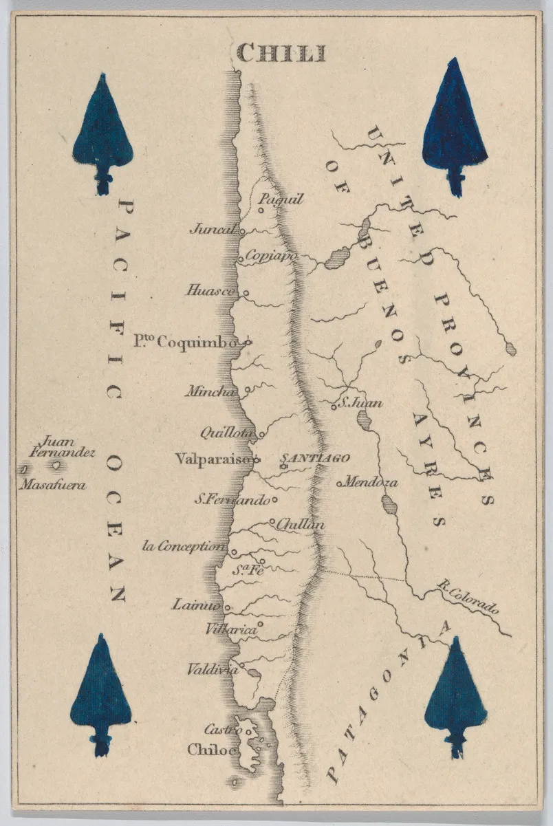 Chili from Court Game of Geography — 1838 | Chile de Ayer